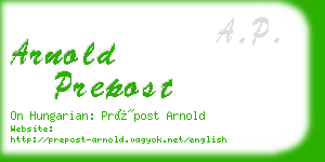 arnold prepost business card